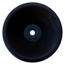 Black andesite natural stone V-shape tapered vessel sink honed d16 h6 SKU NTRSTC11 top view Black andesite natural stone V-shape tapered vessel sink honed d16 h6 SKU NTRSTC11 top view