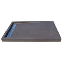 Black basalt rectangular shower base hand carved from solid block SKU-NTRSTC29 Product shot on white background Black basalt rectangular shower base hand carved from solid block SKU-NTRSTC29 Product shot on white background