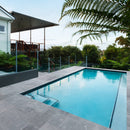 Bluestone French Pattern Marble Tile Brushed Soft Edge SKU-40040106 installed on pool area  Bluestone French Pattern Marble Tile Brushed Soft Edge SKU-40040106 installed on pool area