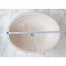 Botticino Marble Natural stone oval shape Vessel Sink Honed size W16 L20.5 H 6 SKU CM-B-002-C top measure view Botticino Marble Natural stone oval shape Vessel Sink Honed size W16 L20.5 H 6 SKU CM-B-002-C top measure view