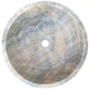 Natural Stone Bubble Gray Translucent Onyx Vessel Sink Polished (D)16" (H)6 Natural Stone Bubble Gray Translucent Onyx Vessel Sink Polished (D)16" (H)6