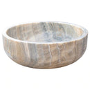 Natural Stone Bubble Gray Translucent Onyx Vessel Sink Polished (D)16" (H)6 Natural Stone Bubble Gray Translucent Onyx Vessel Sink Polished (D)16" (H)6