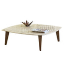 Burdur Beige marble coffee table W40-L40-H14 rectangular wood SKU-MSBB40WL Product shot on white background Burdur Beige marble coffee table W40-L40-H14 rectangular wood SKU-MSBB40WL Product shot on white background