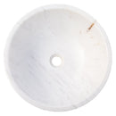 Calacatta white marble vessel sink polished and rough d16 h5 SKU EGECVP165 top view Calacatta white marble vessel sink polished and rough d16 h5 SKU EGECVP165 top view