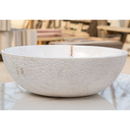 Calacatta white marble vessel sink polished and rough d16 h5 SKU EGECVP165 side view Calacatta white marble vessel sink polished and rough d16 h5 SKU EGECVP165 side view