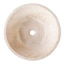 Cappuccino beige natural stone marble V-shape tapered vessel sink polished d16 h6 SKU CBMVTS15 top view Cappuccino beige natural stone marble V-shape tapered vessel sink polished d16 h6 SKU CBMVTS15 top view