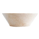 Cappuccino beige natural stone marble V-shape tapered vessel sink polished d16 h6 SKU CBMVTS15 side view Cappuccino beige natural stone marble V-shape tapered vessel sink polished d16 h6 SKU CBMVTS15 side view