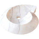 Carrara Marble Helix Shape Sink NTRVS06 Size (W)20" (L)23" (H)4" front view product shot Carrara Marble Helix Shape Sink NTRVS06 Size (W)20" (L)23" (H)4" front view product shot