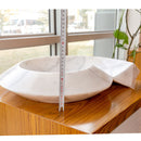 Carrara Marble Helix Shape Sink NTRVS06 Size (W)20" (L)23" (H)4" height measure view Carrara Marble Helix Shape Sink NTRVS06 Size (W)20" (L)23" (H)4" height measure view