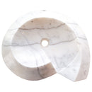 Carrara Marble Helix Shape Sink NTRVS06 Size (W)20" (L)23" (H)4" top view product shot Carrara Marble Helix Shape Sink NTRVS06 Size (W)20" (L)23" (H)4" top view product shot