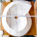 Carrara Marble Helix Shape Sink NTRVS06 Size (W)20" (L)23" (H)4" width measure view Carrara Marble Helix Shape Sink NTRVS06 Size (W)20" (L)23" (H)4" width measure view