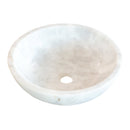 Carrara White Stone Vessel Sink NTRVS33 Size (D)16"(H)6" side view product shot view Carrara White Stone Vessel Sink NTRVS33 Size (D)16"(H)6" side view product shot view