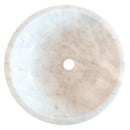 Carrara White Stone Vessel Sink NTRVS33 Size (D)16"(H)6" top view product shot Carrara White Stone Vessel Sink NTRVS33 Size (D)16"(H)6" top view product shot
