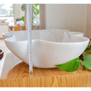 Carrara White flower shape sink size (W)24.5" (L)18" (H)6" SKU-NTRVS03 product shot height measure Carrara White flower shape sink size (W)24.5" (L)18" (H)6" SKU-NTRVS03 product shot height measure