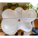 Carrara White flower shape sink size (W)24.5" (L)18" (H)6" SKU-NTRVS03 product shot length measure Carrara White flower shape sink size (W)24.5" (L)18" (H)6" SKU-NTRVS03 product shot length measure