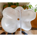 Carrara White flower shape sink size (W)24.5" (L)18" (H)6" SKU-NTRVS03 product shot width measure, Carrara White flower shape sink size (W)24.5" (L)18" (H)6" SKU-NTRVS03 product shot width measure,