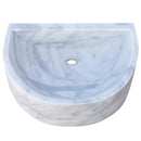 Carrara White marble Half Round Sink Polished size (W)24" (L)20" (H)6" SKU-TMS10 product shot angle view Carrara White marble Half Round Sink Polished size (W)24" (L)20" (H)6" SKU-TMS10 product shot angle view