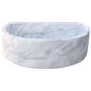 Carrara White marble Half Round Sink Polished size (W)24" (L)20" (H)6" SKU-TMS10 product shot front view Carrara White marble Half Round Sink Polished size (W)24" (L)20" (H)6" SKU-TMS10 product shot front view