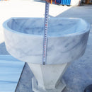 Carrara White marble Half Round Sink Polished size (W)24" (L)20" (H)6" SKU-TMS10 product shot height measure Carrara White marble Half Round Sink Polished size (W)24" (L)20" (H)6" SKU-TMS10 product shot height measure
