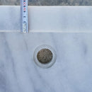 Carrara White marble Half Round Sink Polished size (W)24" (L)20" (H)6" SKU-TMS10 back thickness measure Carrara White marble Half Round Sink Polished size (W)24" (L)20" (H)6" SKU-TMS10 back thickness measure