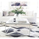 Carrara White marble coffee table 36x36 square white paint legs living room SKU-MSCW28x28WP Carrara White marble coffee table 36x36 square white paint legs living room SKU-MSCW28x28WP