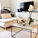 Carrara White marble coffee table 36x36 square black paint legs living room  SKU-MSCW28x28WP Carrara White marble coffee table 36x36 square black paint legs living room  SKU-MSCW28x28WP