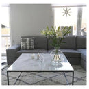 Carrara White marble coffee table 36x36 square white paint legs living room  Carrara White marble coffee table 36x36 square white paint legs living room