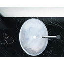 Carrara white marble oval vessel sink NTRSTC04 Size (W)16" (L)21" (H)6" bathroom top view Carrara white marble oval vessel sink NTRSTC04 Size (W)16" (L)21" (H)6" bathroom top view