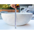 Carrara white marble vessel sink NTRSTC08 Size (D)16" (H)6" height mesure view Carrara white marble vessel sink NTRSTC08 Size (D)16" (H)6" height mesure view