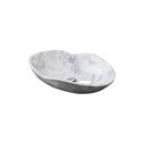 Carrara White Marble Wave Shape Special Design Sink (W)14" (L)24" (H)6" on white background Carrara White Marble Wave Shape Special Design Sink (W)14" (L)24" (H)6" on white background