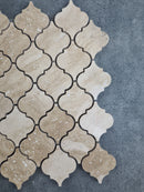 Patara Casablanca Pattern 12" x 12" Honed Travertine Mesh-Mounted Mosaic Tile Patara Casablanca Pattern 12" x 12" Honed Travertine Mesh-Mounted Mosaic Tile