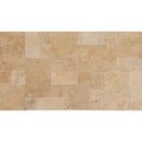 Denizli beige antique french pattern set travertine tile surface brushed SKU-20071439 product shot Denizli beige antique french pattern set travertine tile surface brushed SKU-20071439 product shot