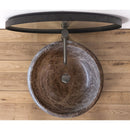 Emprador brown natural stone marble drop-in vessel sink polished d16 h6 SKU NTRVS34 top view Emprador brown natural stone marble drop-in vessel sink polished d16 h6 SKU NTRVS34 top view