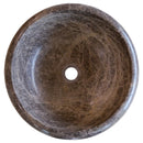 Emprador brown natural stone marble drop-in vessel sink polished d16 h6 SKU NTRVS34 top view Emprador brown natural stone marble drop-in vessel sink polished d16 h6 SKU NTRVS34 top view