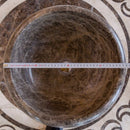 Emprador brown natural stone marble drop-in vessel sink polished d16 h6 SKU NTRVS34 top diameter measure view Emprador brown natural stone marble drop-in vessel sink polished d16 h6 SKU NTRVS34 top diameter measure view