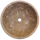 Fontane Dark Walnut Travertine Natural Stone undermount Sink Honed Filled D16 H6 SKU-HSVSFDWUS01 product shot top view Fontane Dark Walnut Travertine Natural Stone undermount Sink Honed Filled D16 H6 SKU-HSVSFDWUS01 product shot top view