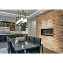 Gold 3D Travertine Ledger Panel Honed 8x24 SKU-20201001 installed on kitchen walls Gold 3D Travertine Ledger Panel Honed 8x24 SKU-20201001 installed on kitchen walls