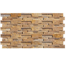 Gold 3D Travertine Ledger Panel Honed 8x24 SKU-20201001 product shot top view without sealer Gold 3D Travertine Ledger Panel Honed 8x24 SKU-20201001 product shot top view without sealer