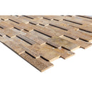 Gold 3D Travertine Ledger Panel Honed 8x24 SKU-20201001 product shot thickness and side view Gold 3D Travertine Ledger Panel Honed 8x24 SKU-20201001 product shot thickness and side view