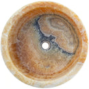 Natural Stone Honey Onyx Drop-in Vessel Sink Polished (D)16" (H)6" Natural Stone Honey Onyx Drop-in Vessel Sink Polished (D)16" (H)6"