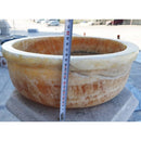Natural Stone Honey Onyx Drop-in Vessel Sink Polished (D)16" (H)6" Natural Stone Honey Onyx Drop-in Vessel Sink Polished (D)16" (H)6"