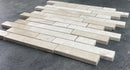 Vanilla Beige Marble Strip Liner on 12" x 12" Mesh Mosaic Tile Vanilla Beige Marble Strip Liner on 12" x 12" Mesh Mosaic Tile