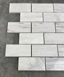 Solto White Marble 2"x4" Brick Honed on 12" x 12" Mesh Mosaic Tile Solto White Marble 2"x4" Brick Honed on 12" x 12" Mesh Mosaic Tile