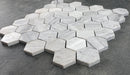 Solto White Marble 2" Hexagon on 12" x 12" Mesh Mosaic Tile Solto White Marble 2" Hexagon on 12" x 12" Mesh Mosaic Tile