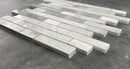 Solto White Marble Strip Liner on 12" x 12" Mesh Mosaic Tile Solto White Marble Strip Liner on 12" x 12" Mesh Mosaic Tile