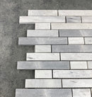 Solto White Marble Strip Liner on 12" x 12" Mesh Mosaic Tile Solto White Marble Strip Liner on 12" x 12" Mesh Mosaic Tile