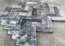 Luna Sky Marble 1"x3" Herringbone on 12" x 12" Mesh Mosaic Tile Luna Sky Marble 1"x3" Herringbone on 12" x 12" Mesh Mosaic Tile