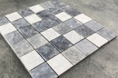 Luna Sky Marble 2"x2" Mixed Finish on 12" x 12" Mesh Mosaic Tile Luna Sky Marble 2"x2" Mixed Finish on 12" x 12" Mesh Mosaic Tile