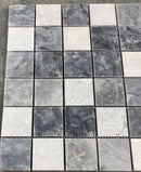 Luna Sky Marble 2"x2" Mixed Finish on 12" x 12" Mesh Mosaic Tile Luna Sky Marble 2"x2" Mixed Finish on 12" x 12" Mesh Mosaic Tile