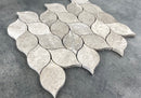 Silver Shadow Marble Leaf Design on 12" x 12" Mesh Mosaic Tile Silver Shadow Marble Leaf Design on 12" x 12" Mesh Mosaic Tile